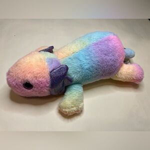 Fiesta Rainbow and Purple Glitter Axolotl Stuffed Animal